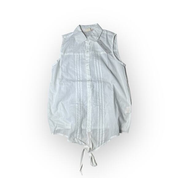 Girls Beetworld white cotton summer tie front top - Picture 3 of 7